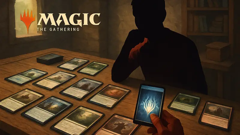Скриншот из Magic The Gathering с карточками и заклинаниями на столе