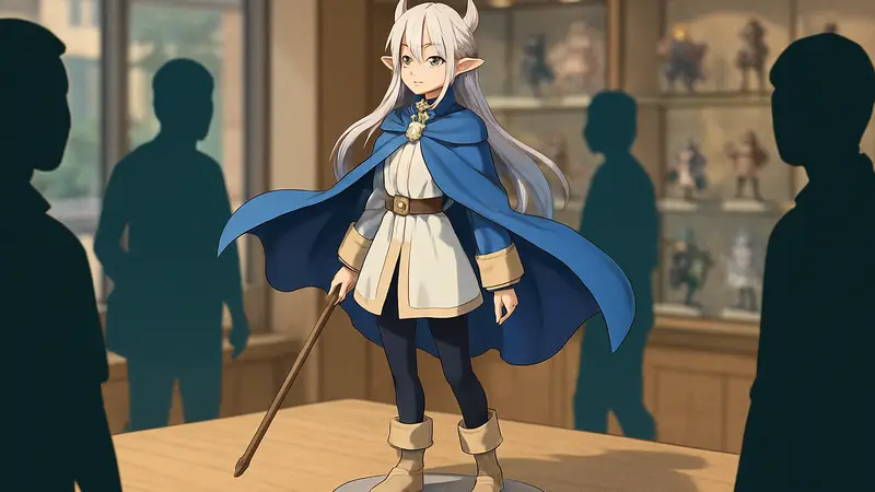 Детализированная фигурка Фрирен в синем плаще из аниме Frieren: Beyond Journey's End от Good Smile Company.
