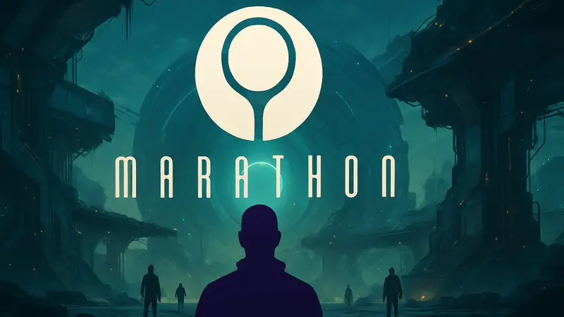 Обложка электронного саундтрека игры Marathon с логотипом Bungie на футуристическом фоне.
