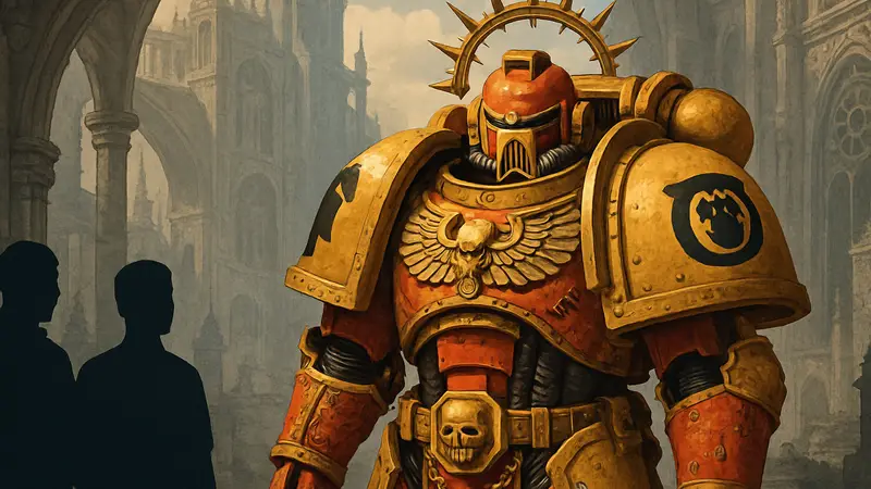 Крупный план фигурки претора «Имперских Кулаков» из Warhammer: The Horus Heresy от JoyToy