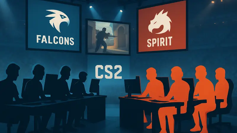 Киберспортивные команды Falcons и Spirit на турнире IEM Cologne Major по CS2.