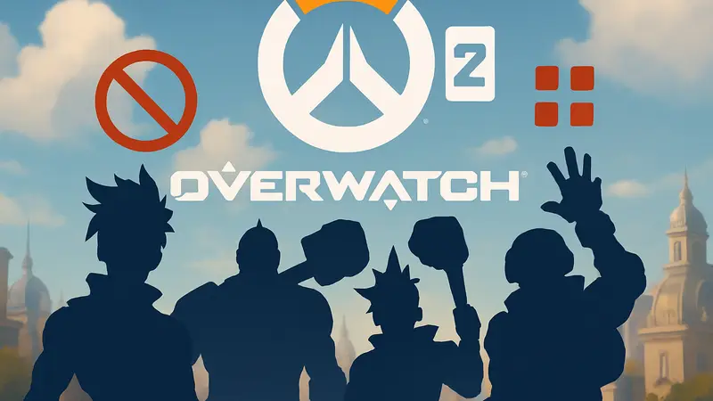 Герои Overwatch 2 на фоне логотипа игры, символизирующие систему банов и изменения в балансе.