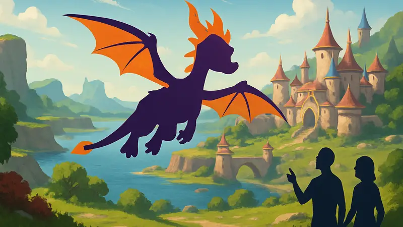 Дракон Спайро в полёте над красочным миром игры Spyro: A Realm Beyond, демонстрирующий новые механики.