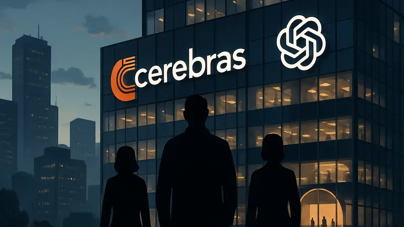 Логотип Cerebras рядом с логотипом OpenAI, символизирующий партнёрство и предстоящее IPO.
