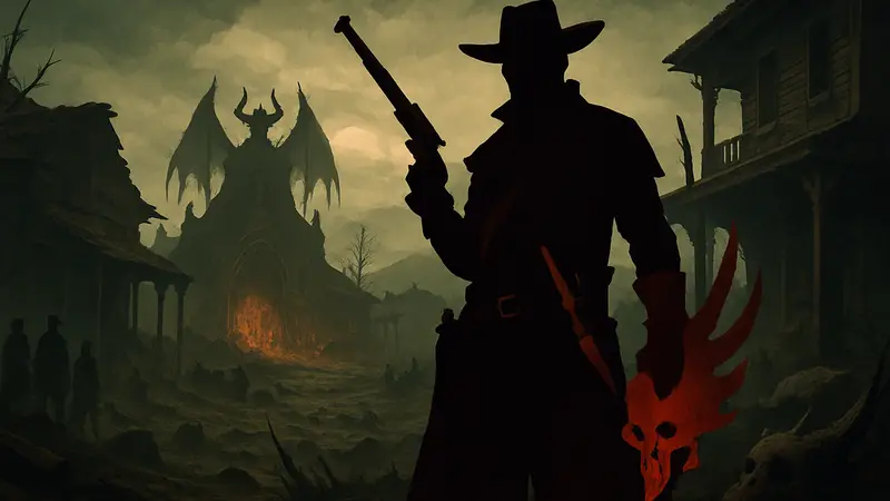 Дикий Запад в стилистике Diablo: ковбой-охотник на демонов.