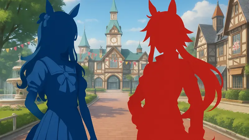 Скриншот из игры Umamusume: Pretty Derby с новыми персонажами Китосан Блэк и Матиканетаунхаузер