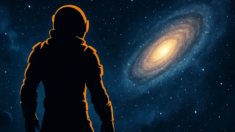 Событие «Тёмный Странник» в Fortnite, персонаж Dark Voyager на фоне космоса.