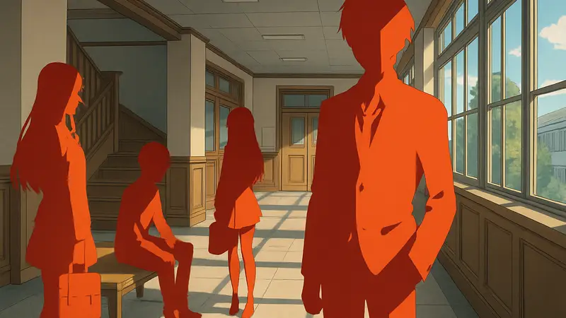 Обложка аниме «Класс элиты 4» с главными героями, показывающая школьную обстановку.