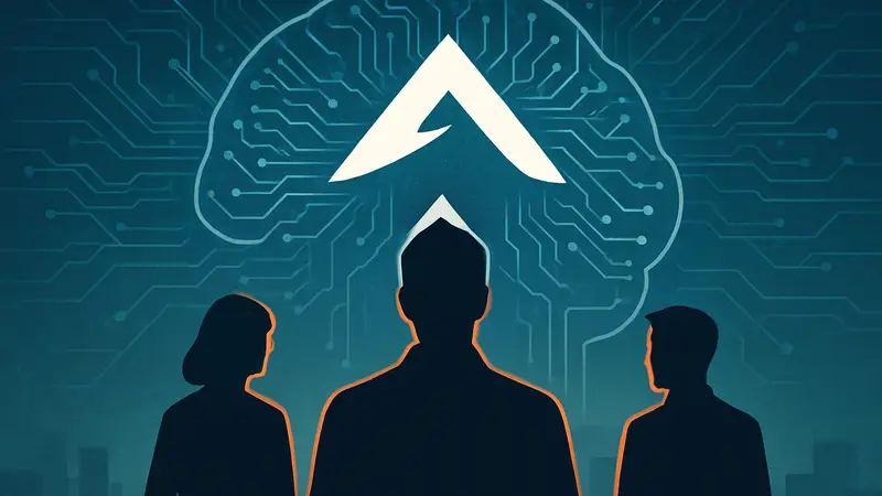 Логотип Peak XV на фоне схематического изображения искусственного интеллекта