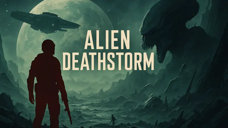 Изображение с логотипом Alien Deathstorm, космический шутер от Rebellion.