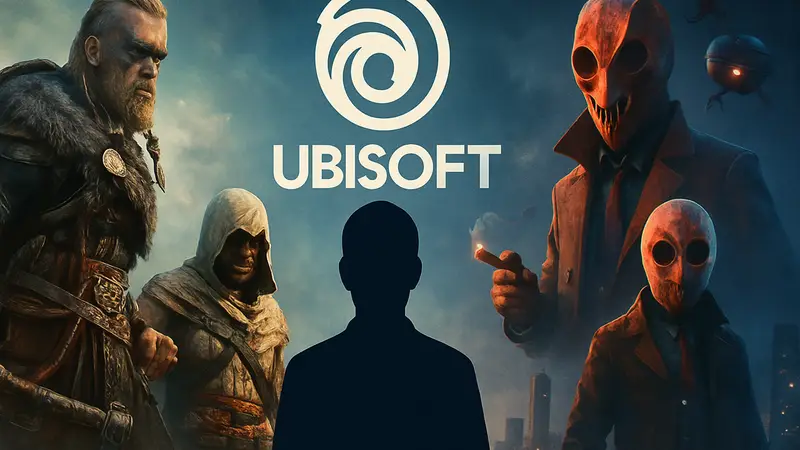 Логотип Ubisoft Forward на фоне игровых персонажей