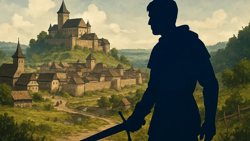 Изображение Генри из Kingdom Come: Deliverance на фоне средневековой Богемии, символизирующее выбор сеттинга.