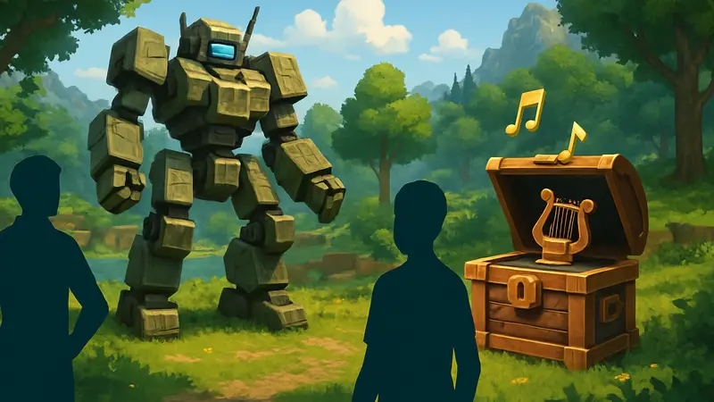 Моды Hytale: скриншот меха в игре и музыкальной шкатулки, созданной игроками