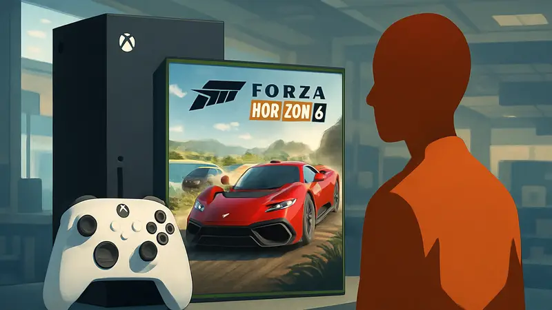 Комплект Xbox Series X с игрой Forza Horizon 6 и дополнительным беспроводным контроллером.