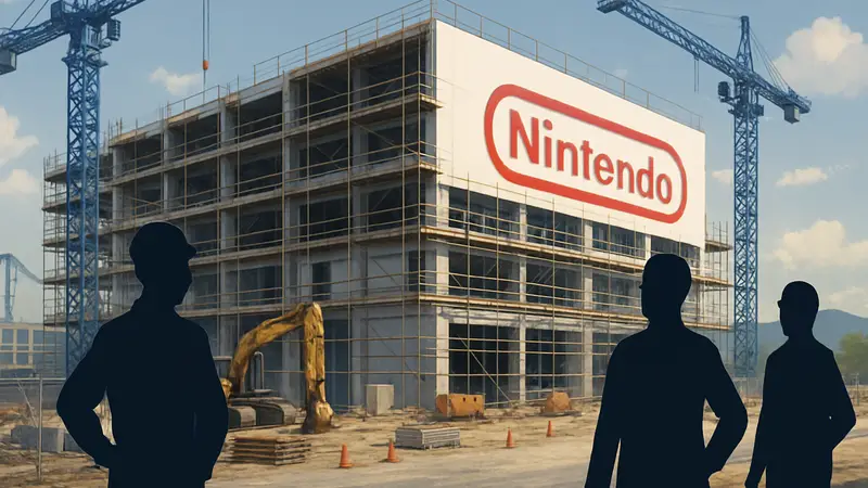 Изображение рендера или хода строительства нового технологического центра Nintendo в Киото.