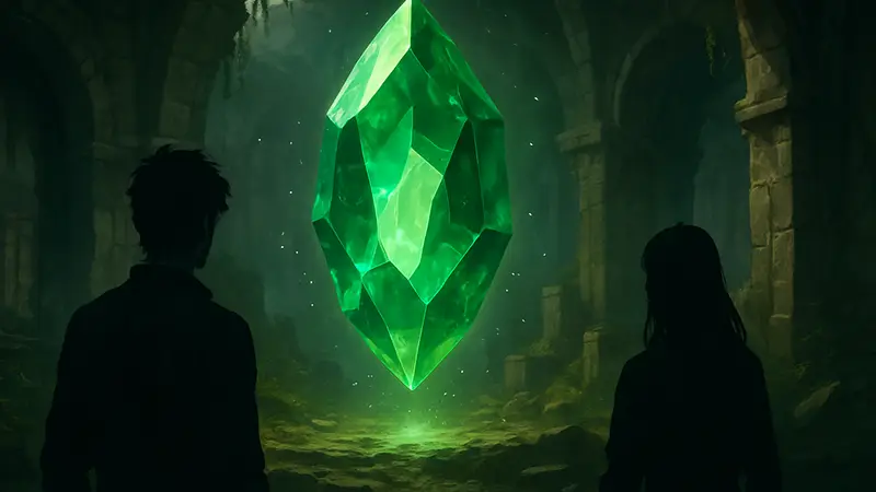 Ресурс Emerald Flowsion из Romeo Is a Dead Man, сияющий изумрудный кристалл