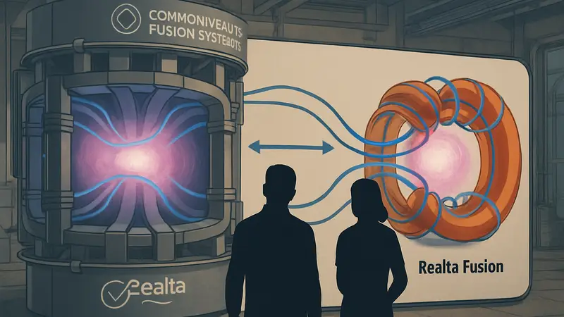 Схема работы магнитов для термоядерного синтеза, демонстрирующая технологии Commonwealth Fusion Systems и Realta Fusion.