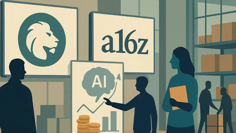 Логотип Lio, Андрессен Горовиц (a16z), инвестиции в ИИ, корпоративные закупки, стартап.