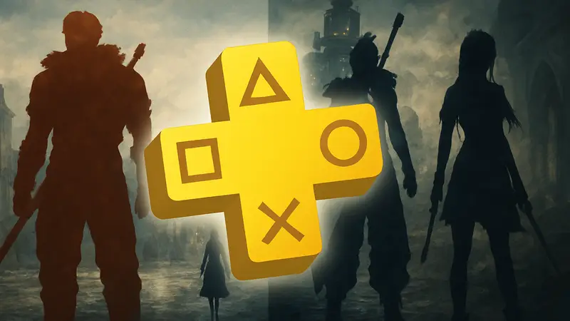 Логотип PlayStation Plus Extra на фоне игр Capcom и Square Enix, символизирующий утечку мартовских игр