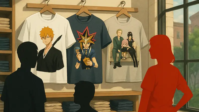 Футболки Uniqlo с дизайнами Shonen Jump, включая Bleach, Yu-Gi-Oh и Spy x Family.