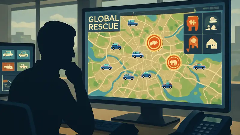 Скриншот из игры Global Rescue, показывающий интерфейс управления