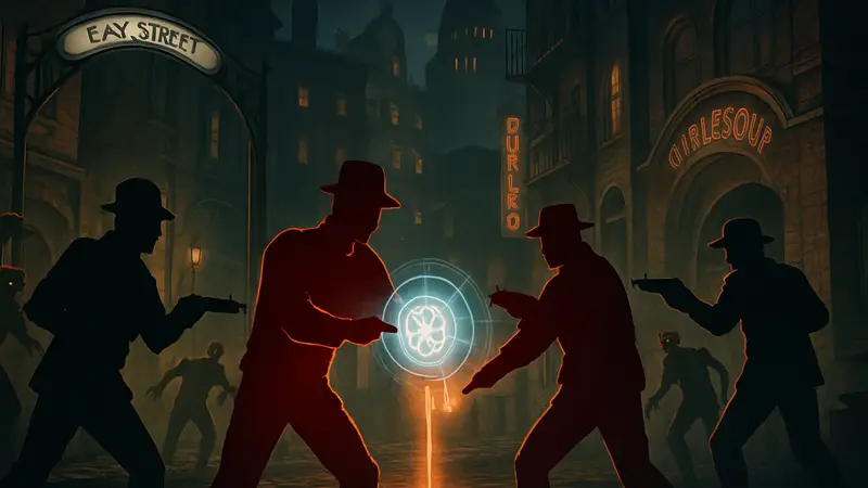 Игроки в Call of Duty Black Ops 3 сражаются с зомби на карте Shadows of Evil, активируя пасхалку.