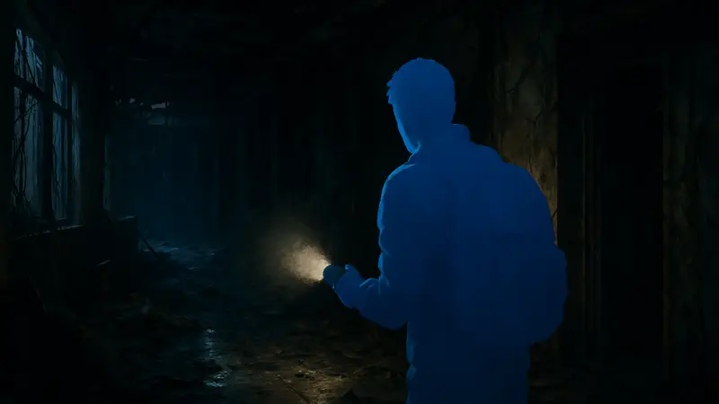 Скриншот из реалистичной игры в жанре Survival Horror с напряженной атмосферой.