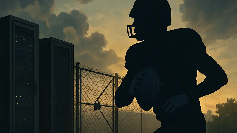 Обложка игры Madden NFL 23 с американским футболистом, символизирующая закрытие серверов.