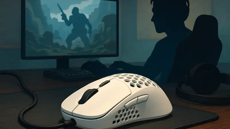 Игровая мышь Pulsar X3 CrazyLight Mini на столе, демонстрирующая легкий дизайн для геймеров.