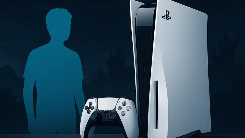Игровая консоль Sony PlayStation 5 Pro на тёмном фоне