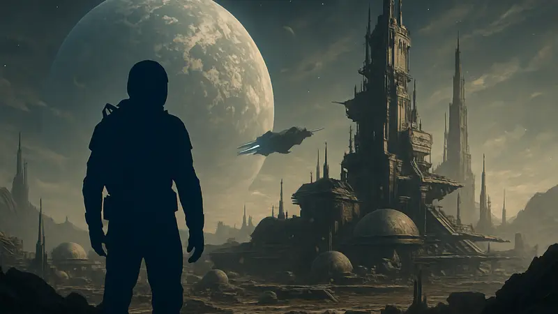 Обложка хардкорной научно-фантастической видеоигры