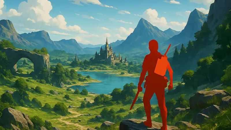 Скриншот из динамичной Open-World игры 2026 года с красивым пейзажем