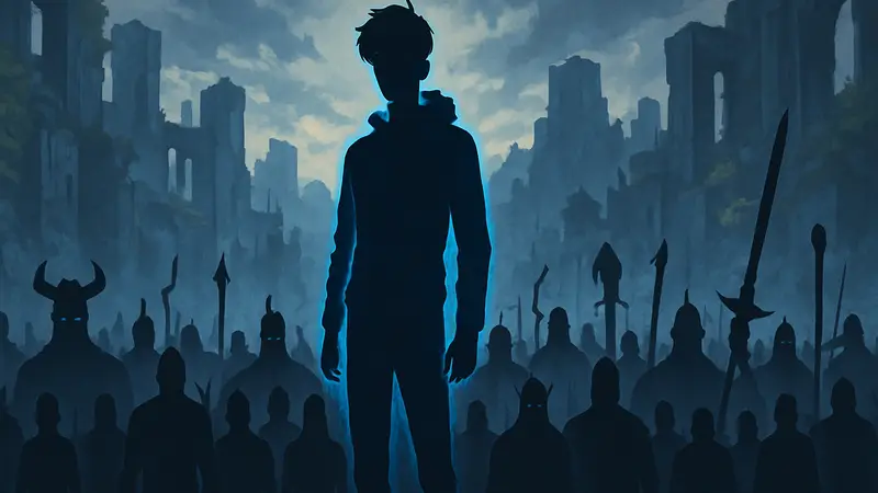 Сон Джин-Ву с его армией Теней из аниме Solo Leveling.