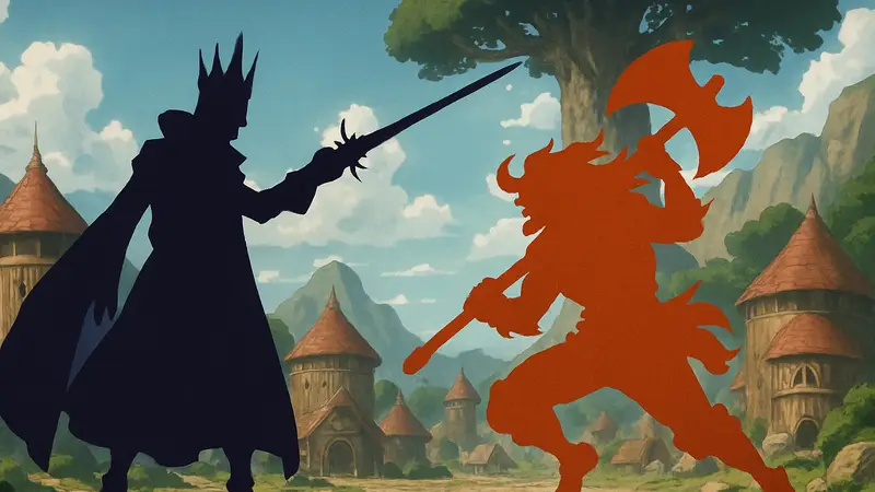 Изображение Нероны Иму и Локи из манги One Piece в динамичной боевой позе.