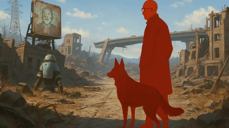 Мамору Осии с Догмитом в Пустоши Fallout 4. Режиссер «Призрака в доспехах».