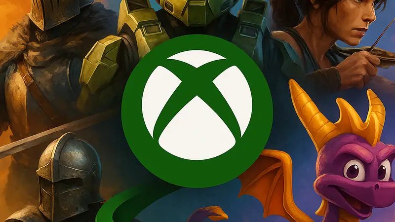 Логотип Xbox Game Pass с изображением нескольких популярных игр, запланированных на февраль 2026 года.