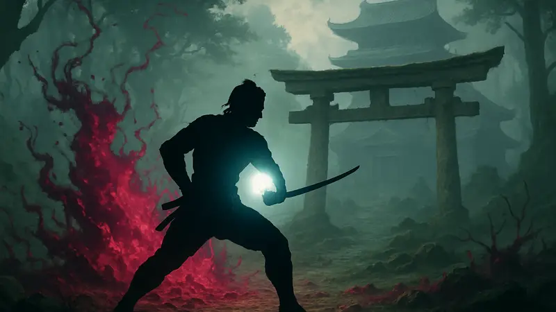 Игровой персонаж Nioh 3 борется с эффектом Коррозии жизни, восстанавливая здоровье.