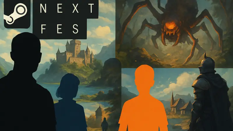 Обложка Steam Next Fest июня 2026 года, демонстрирующая логотип и фрагменты различных игр.