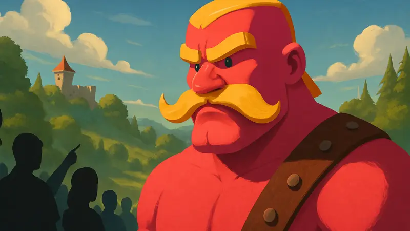 Варвар из Clash of Clans с роскошными усами.