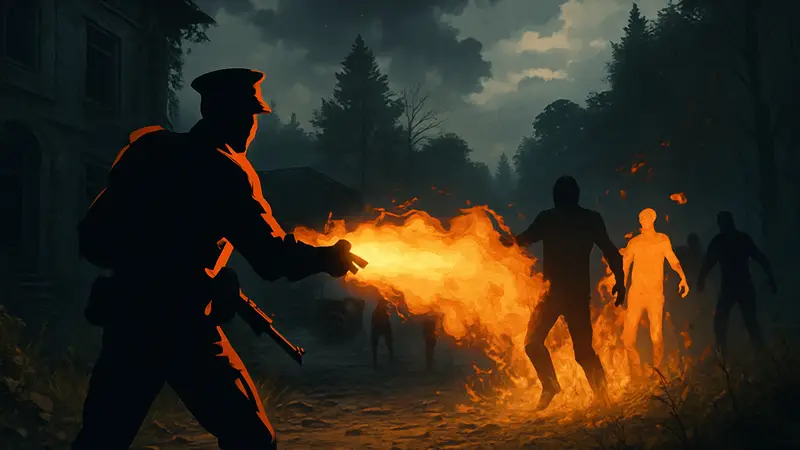 Кадр из Black Ops 7 Zombies с использованием Field Upgrade Wild Fire.
