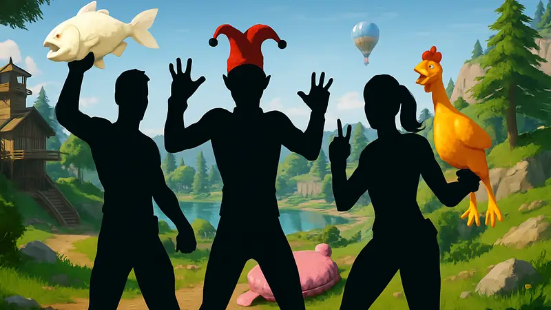 Персонажи Fortnite с первоапрельскими шутками, Fortnite геймплей 1 апреля