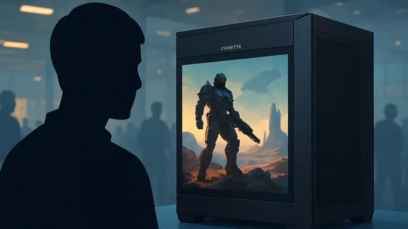 Игровой корпус Gigabyte MicroATX со встроенным 16-дюймовым LCD-экраном