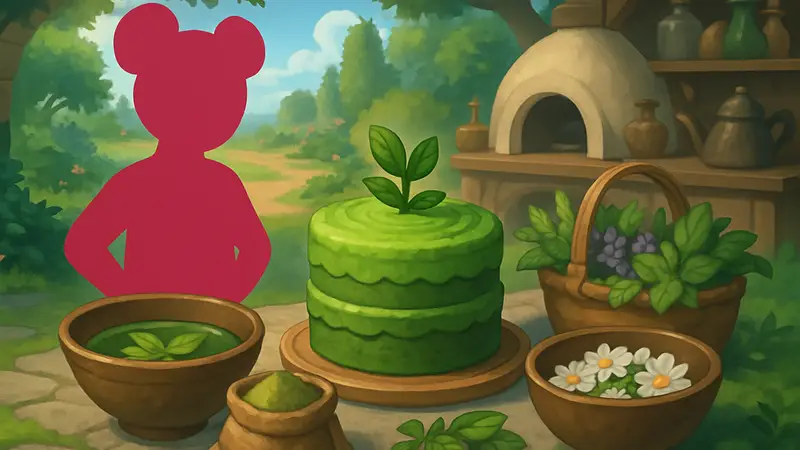 Ингредиенты для приготовления травяного торта в игре Heartopia.