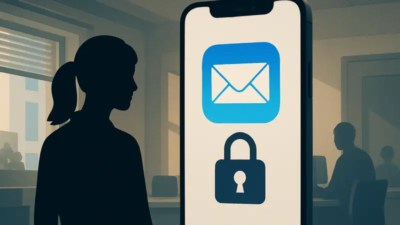 Скриншот настроек конфиденциальности Apple или изображение iPhone с иконкой Email и замком.