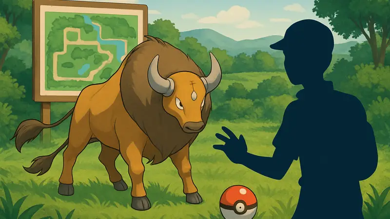 Покемон Таурос (Tauros), карта Safari Zone, Pokemon FireRed & LeafGreen, покеболл.