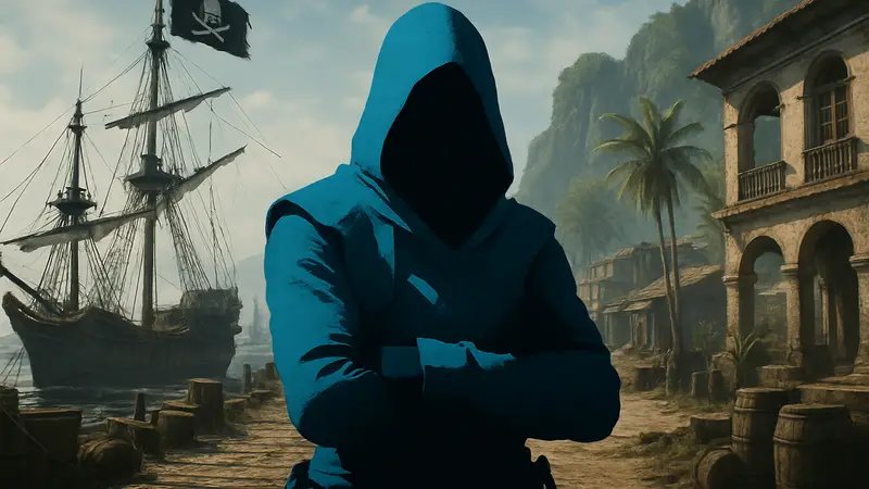 Эдвард Кенуэй в капюшоне в игре Assassin’s Creed Black Flag Resynced.