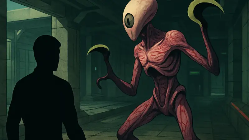 Инопланетный враг из оригинальной трилогии Marathon, показывающий его странный дизайн