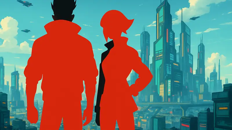 Обложка Cyberpunk: Edgerunners 2 с главными героями или логотипом сериала на фоне футуристического Найт-Сити.