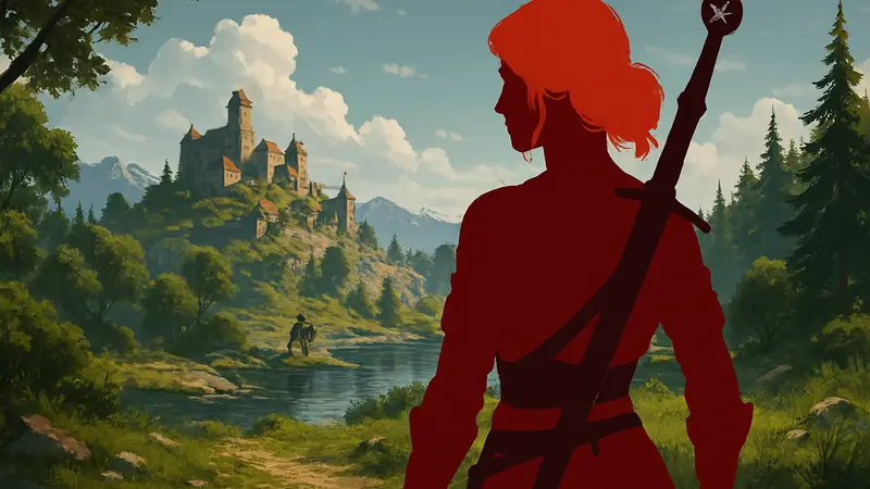 Цири как ведьмачка из мода Dawn over Kovir для игры Ведьмак 3, вдохновлённого The Witcher 4.