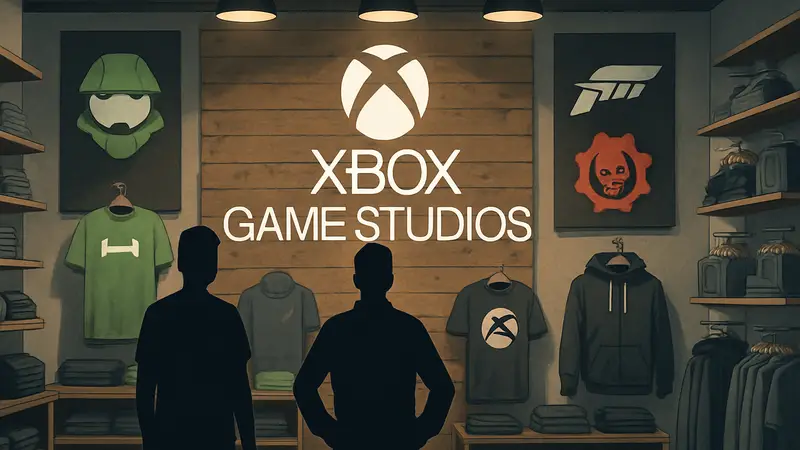 Официальный магазин мерча Xbox Game Studios с логотипами Halo, Forza и Gears.